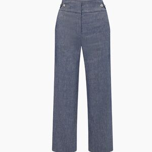 Veronica Beard  Aubrie Linen-Blend Straight-Leg Pants